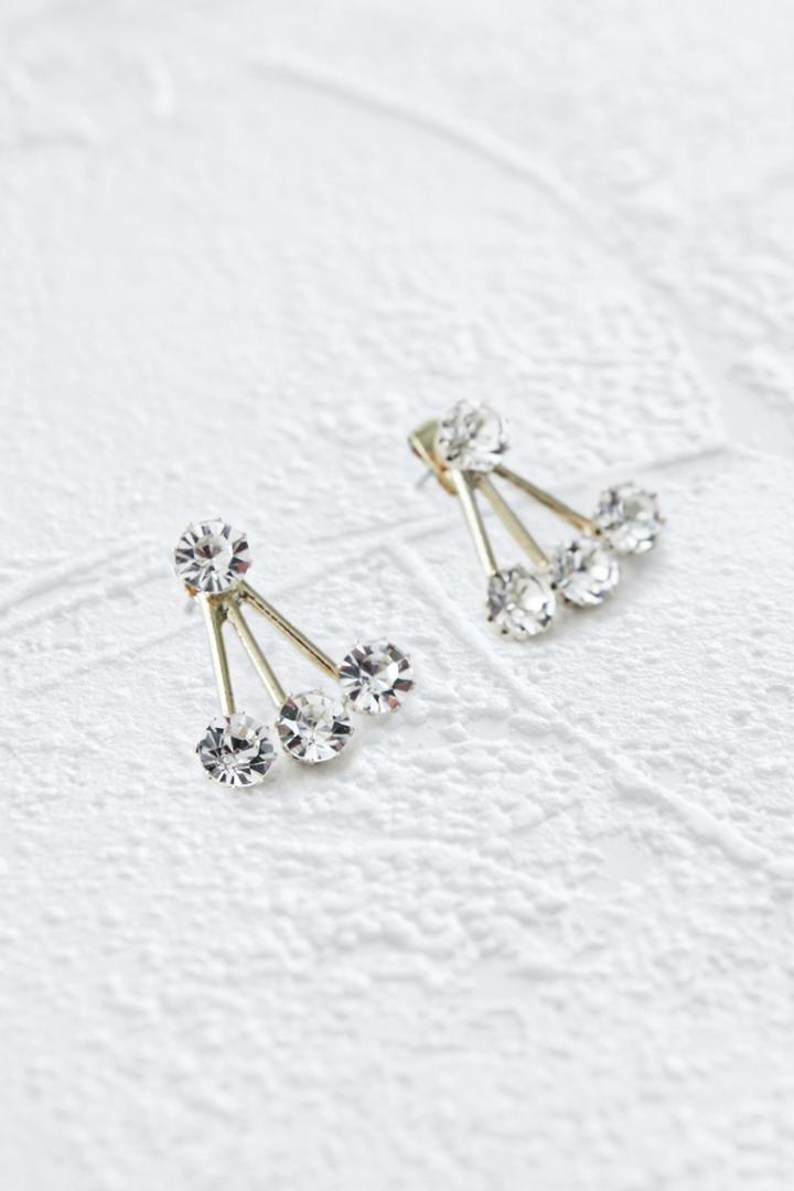 Warehouse Diamante Ear Swinger Studs