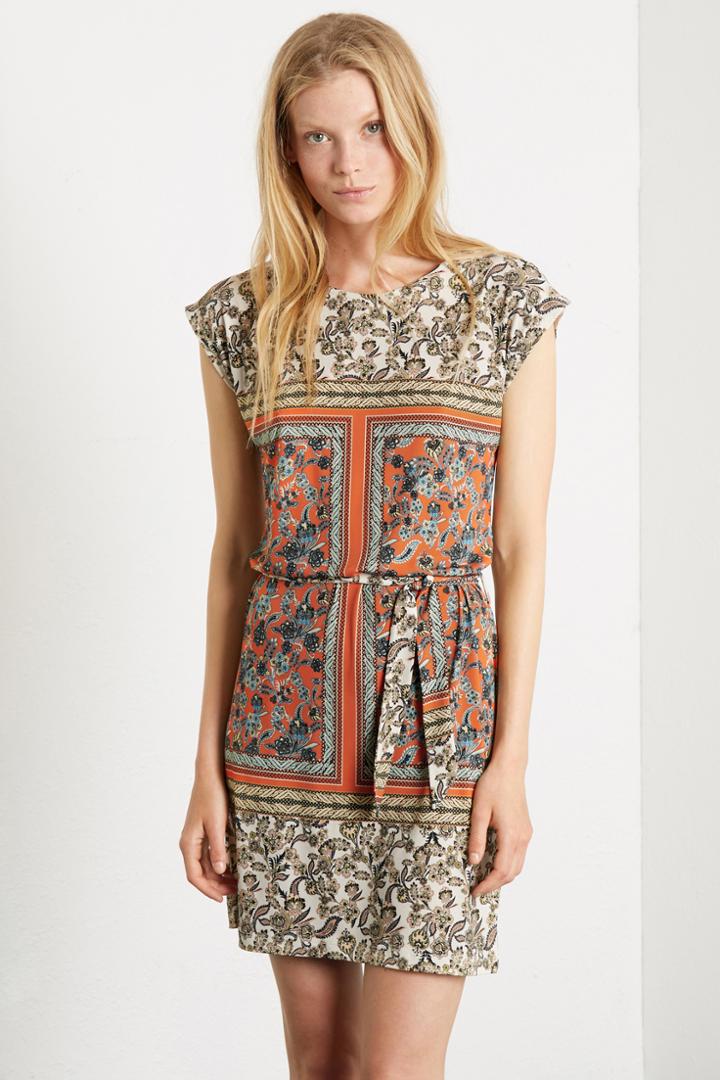 Warehouse Blocked Paisley Tunic Dress