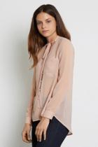 Warehouse Long Line Pocket Tie Blouse