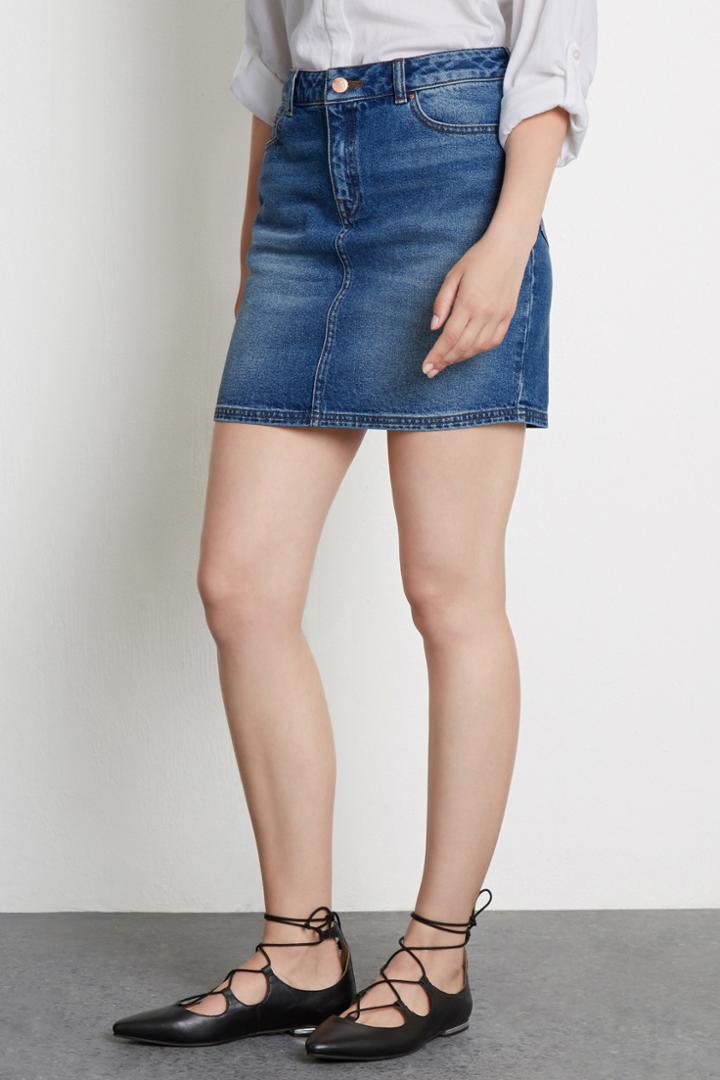 Warehouse Denim Mini Skirt