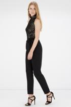 Warehouse Lace Halter Jumpsuit