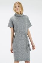 Warehouse Stretch Mohair Belted Dress