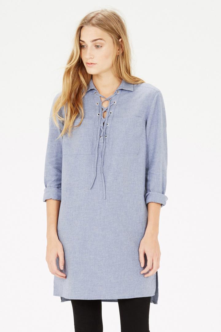 Warehouse Lace Up Tunic Dress