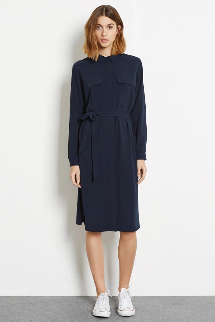 Warehouse Belted Shirt Dress
