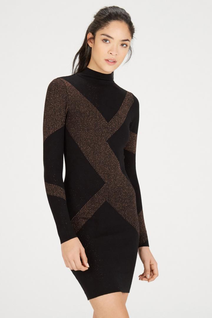 Warehouse Geo Pattern Sparkle Dress
