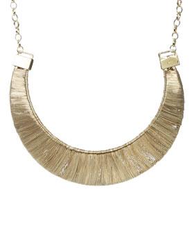 Wetseal Wire Wrapped Statement Necklace Gold -size Ns