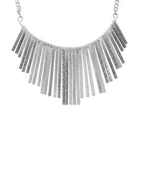 Wetseal Diamond Sticks Statement Necklace Silver -size Ns