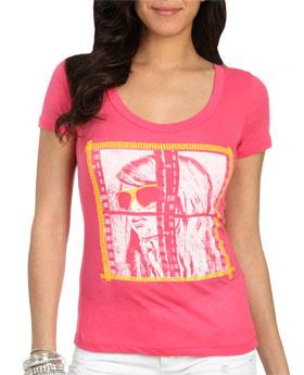 WetSeal Film Negative Fashion Tee Pink -size S