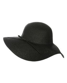 WetSeal Bow Wrap Floppy Hat Black -size NS