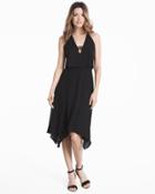 White House Black Market Women's Black Strappy Back Fit-and-flare Dress