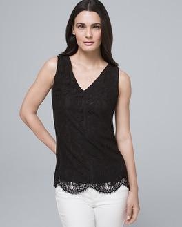 White House Black Market Lace-front Shell
