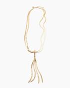 White House Black Market Women's Herringbone Chain Tassel Necklace