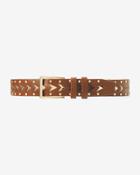 White House Black Market Women's Neutral Studded Belt