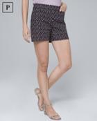 White House Black Market Petite 5-inch Printed Smooth Stretch Shorts