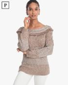White House Black Market Petite Fringe Sequin Sweater