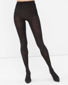 White House Black Market Women's Embroidered Opaque Tights
