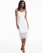 White House Black Market Women's White Lace Slip Dress