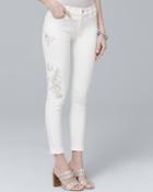 White House Black Market Embroidered Skinny Crop Jeans