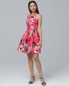 White House Black Market Vince Camuto Printed Scuba Fit-and-flare Dress