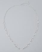 White House Black Market Marquise & Circle Link Long Necklace