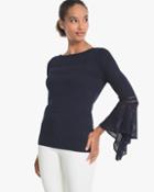 White House Black Market Women's Flutter-sleeve Sweater