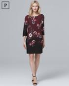 White House Black Market Petite Ultimate Reversible Floral/solid V-neck Shift Dress