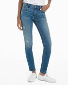 White House Black Market Women's Distressed Skimmer Jeans