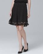 White House Black Market Women's Dot-floral Tiered Soft Skirt