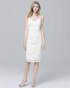 White House Black Market Sleeveless White Lace Sheath Dress