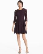 White House Black Market Women's Vince Camuto 3/4-sleeve Lace Fit-and-flare Dress