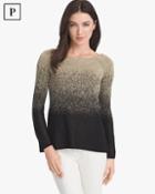 White House Black Market Petite Metallic Ombre Pullover Sweater
