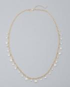 White House Black Market Faux Pearl Long Station Necklace