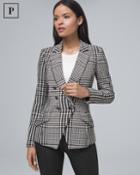 White House Black Market Women's Petite Plaid Trophy Jacket