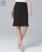 White House Black Market Petite Flounce-hem Black Pencil Skirt