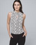 White House Black Market Women's Abstract High-neck Top