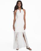 White House Black Market Women's Sleeveless White Lace Maxi Dress