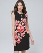 White House Black Market Women's Placed-floral Shift Dress