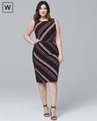 White House Black Market Plus Sleeveless Stripe Knit Sheath Dress