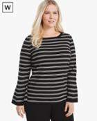 White House Black Market Plus Convertible Stripe Sweater