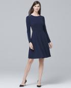 White House Black Market Long-sleeve Knit A-line Dress