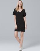 White House Black Market Women's Tiered-sleeve Jersey Knit Shift Dress