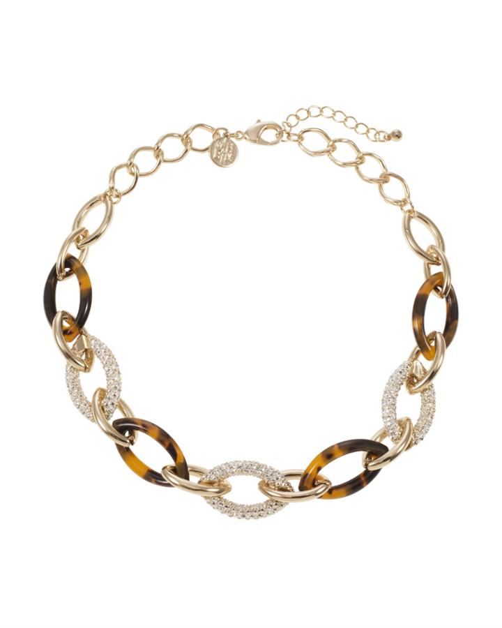 White House Black Market Women's Golden Tortoise Pattern Link Necklace