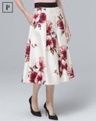 White House Black Market Petite Floral Full Midi Skirt