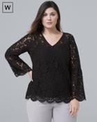 White House Black Market Plus Long-sleeve Allover Lace Top