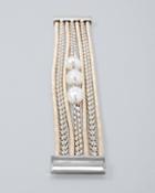 White House Black Market Women's Glass Pearl Multi-row Bracelet