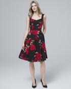 White House Black Market Floral-print Fit-and-flare Dress