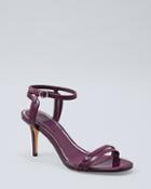White House Black Market Women's Lizard-embossed Leather & Patent Strappy Heels