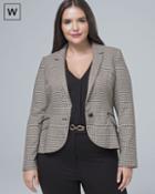 White House Black Market Women's Plus Houndstooth Suiting Jacket