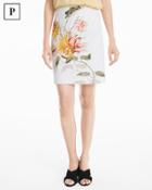 White House Black Market Women's Petite Embroidered Floral Pencil Skirt