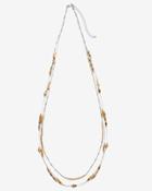 White House Black Market Women's Jasper Stone Multi-row Long Necklace